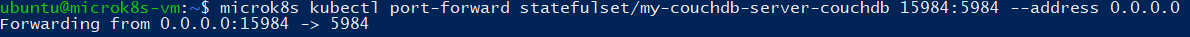 'Micro K8s Port Forward with address'