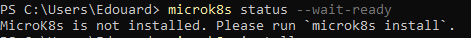 'Micro K8s not installed'